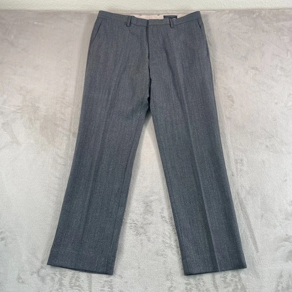 Banana Republic Tailored Slim Fit Dress Pants Men 36x31 Grey 100% Wool NWOT $138